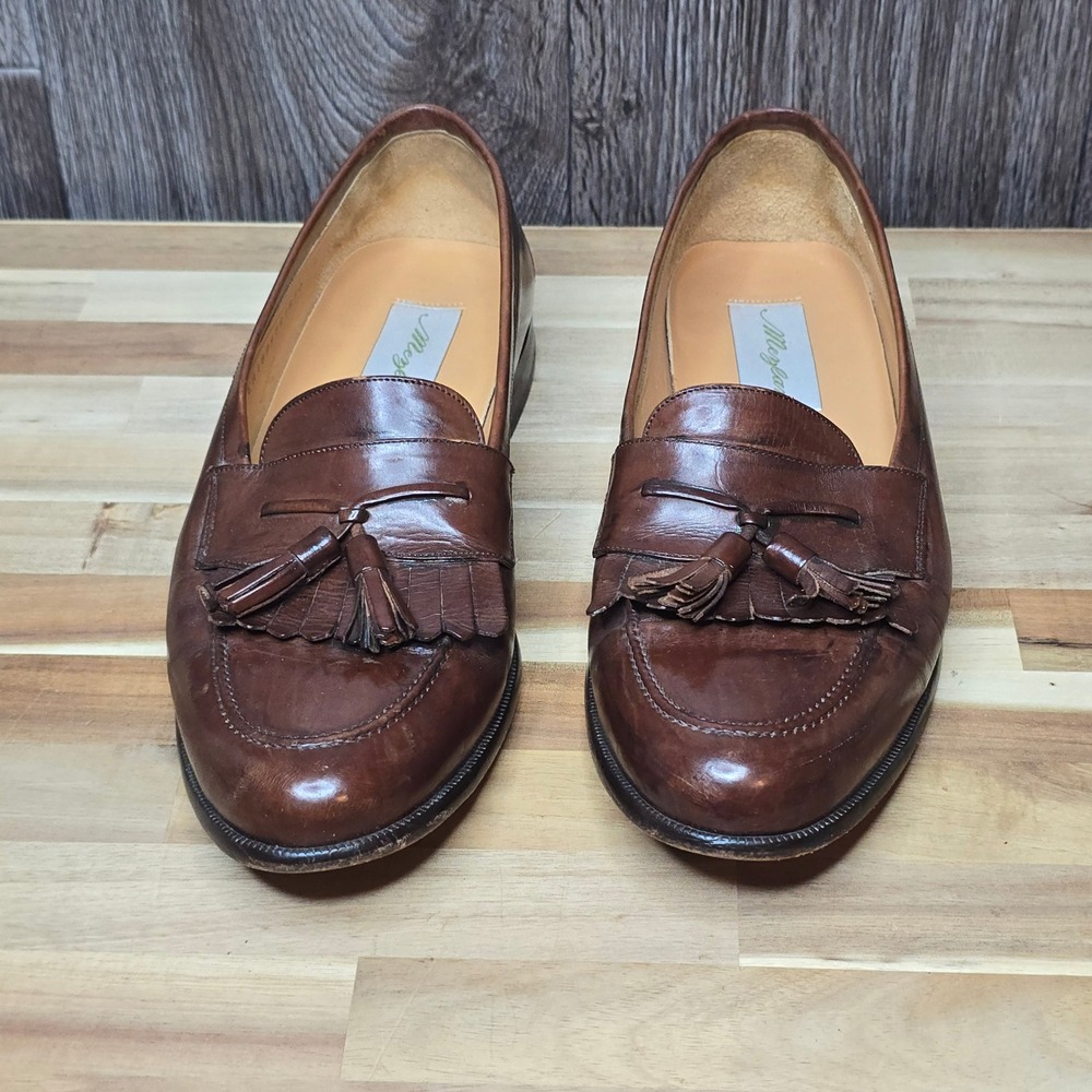 Mezlan Santander Tassel Loafers 10 B Brown Mens Leather Dress Shoes Spain